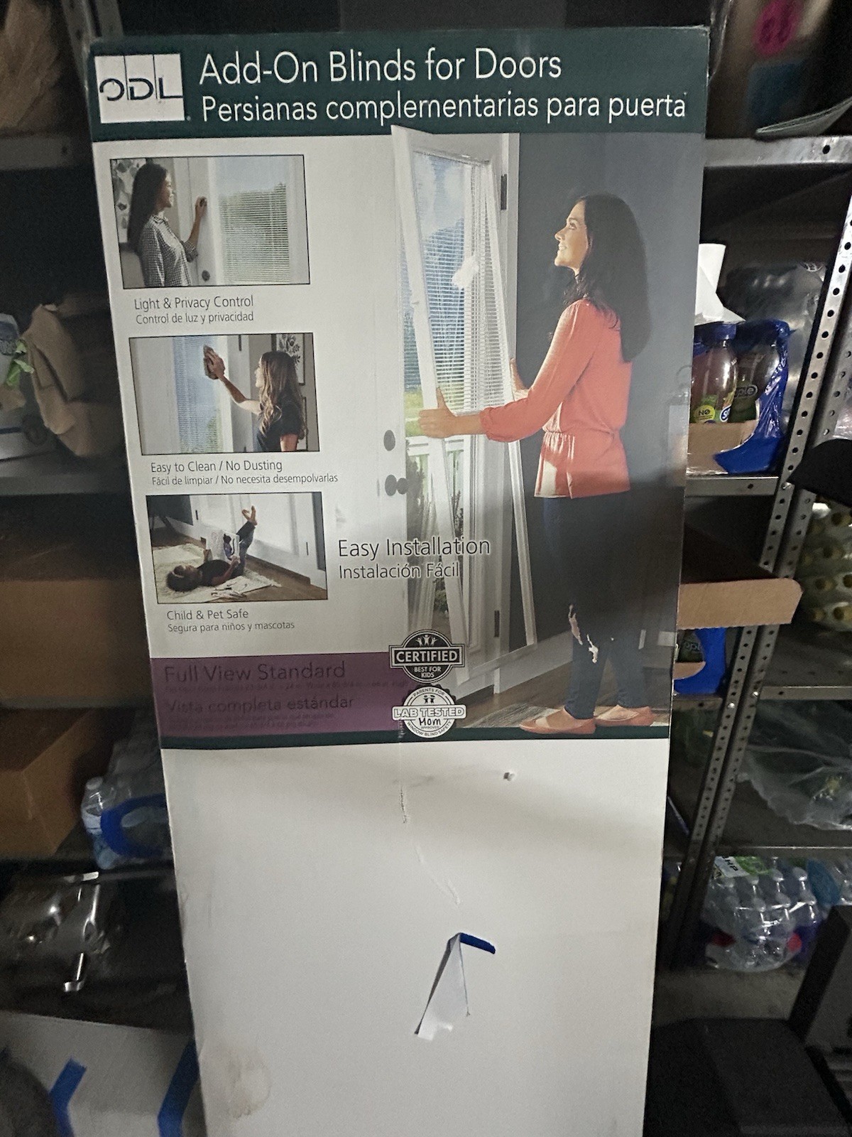 ODL Add-On Blinds for Doors Full View, Child & Pet Safe, White 24x65-3/4 in gallery