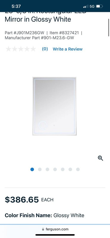 James Martin Vanities23-5/8 in. Rectangular LED Mirror in Matte Black gallery