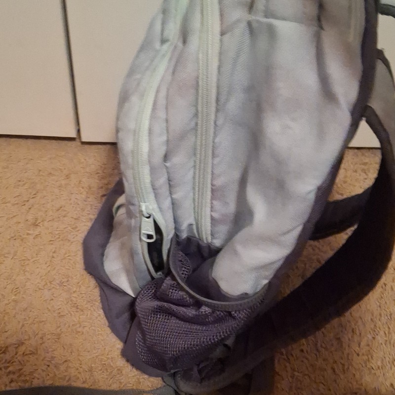 Adidas light blue with pink splash design Backpack 5 Pockets. 4