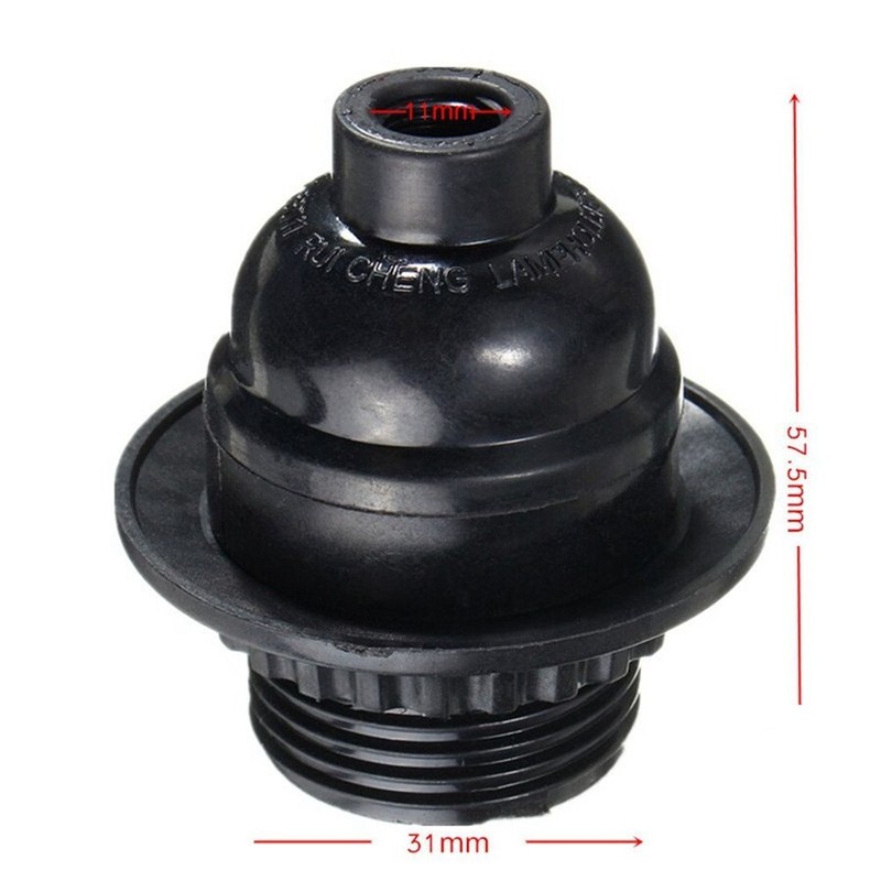 2X Phenolic Keyless Light Socket E26 E27 Base Lamp Replacement Black N839 gallery
