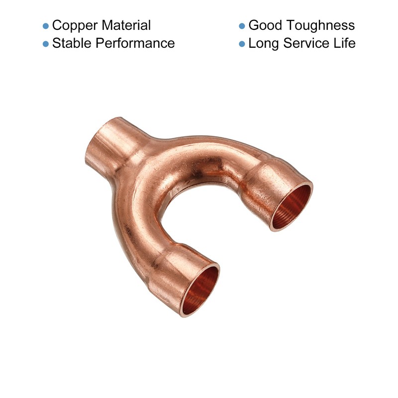 4Pcs Tee Y Shape Copper Fitting Welding Joint Split Union Connector 3/8" ID gallery