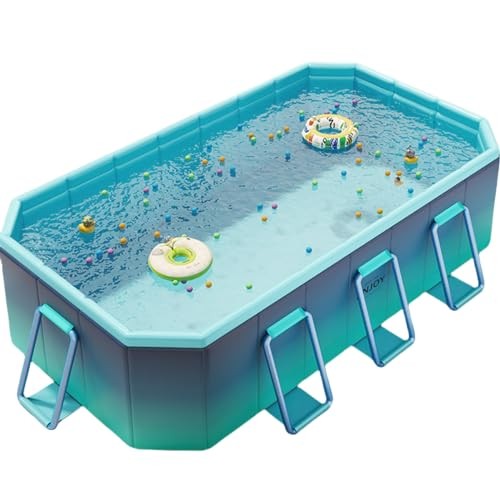 Foldable Pool, 118″ Large Kiddie Pool, Non-Inflatable X-Large Glacier Blue gallery