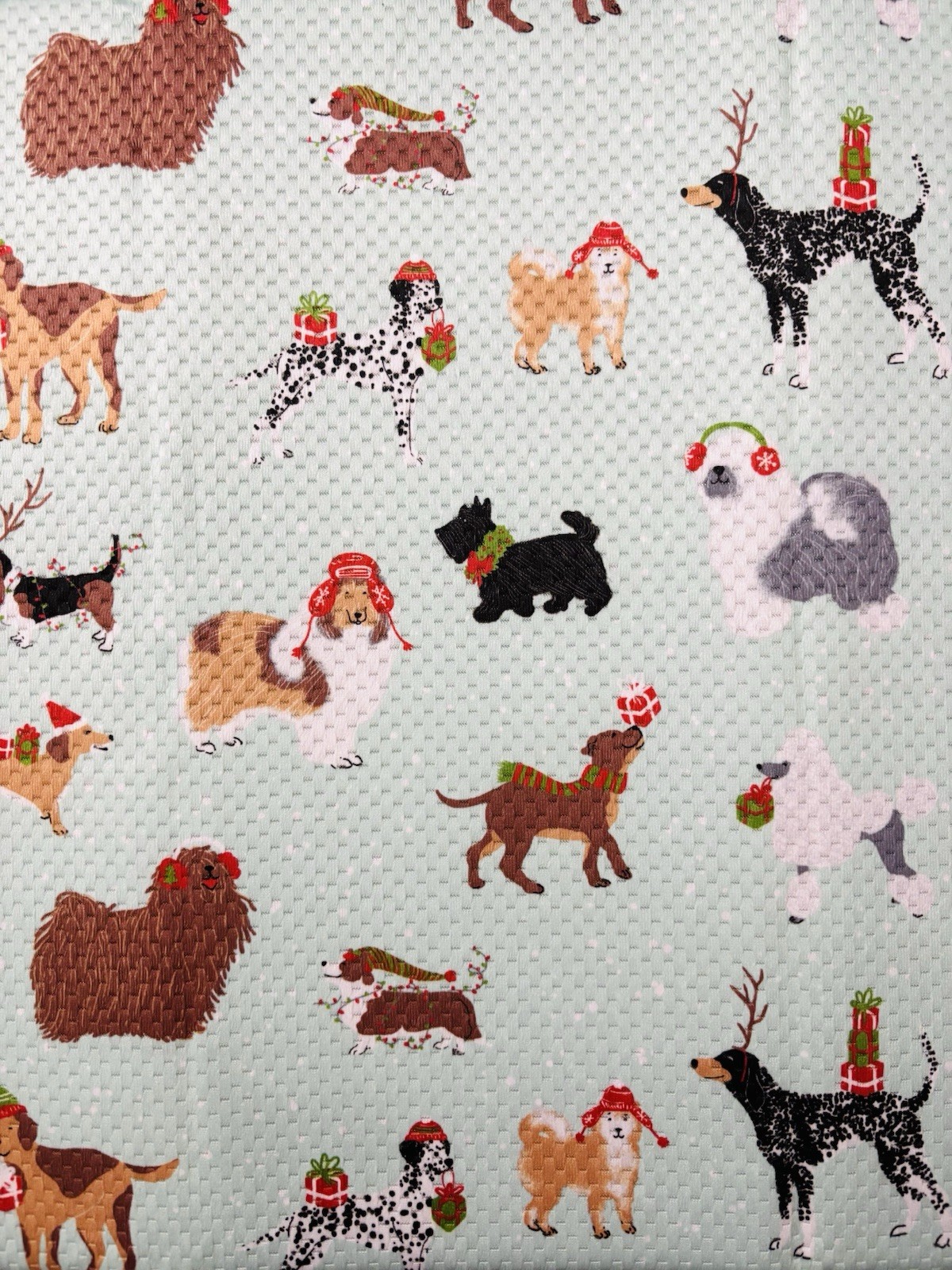 Charming Dogs Christmas Dish Drying 1 Mat 15” x 20” w/None Slip Backing - NWOT gallery