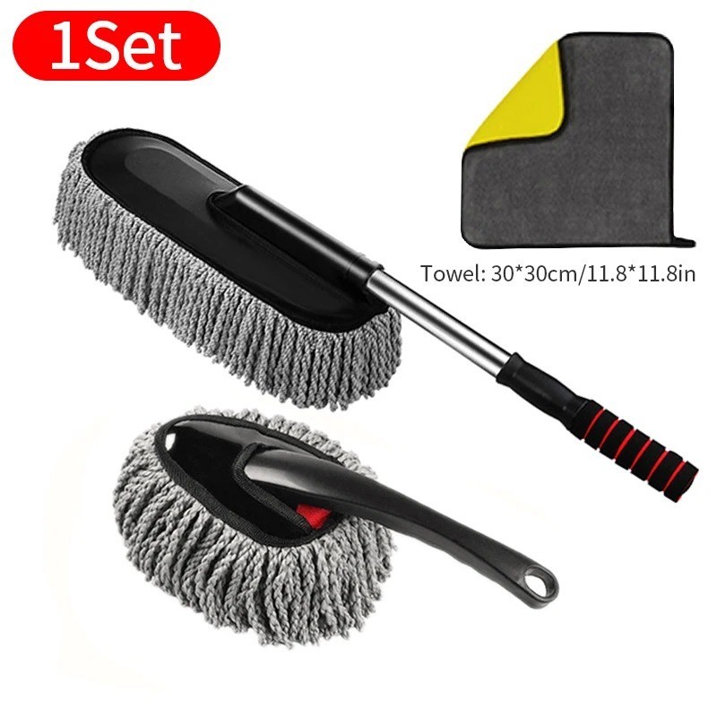 Car Cleaning Duster Microfiber Large Home Wax Treated Plastic Handle Brush gallery