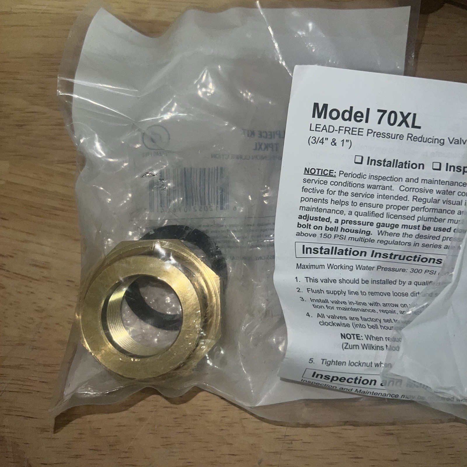 3/4 in. 70XL Pressure Reducing Valve with Double Union FNPT Connection gallery