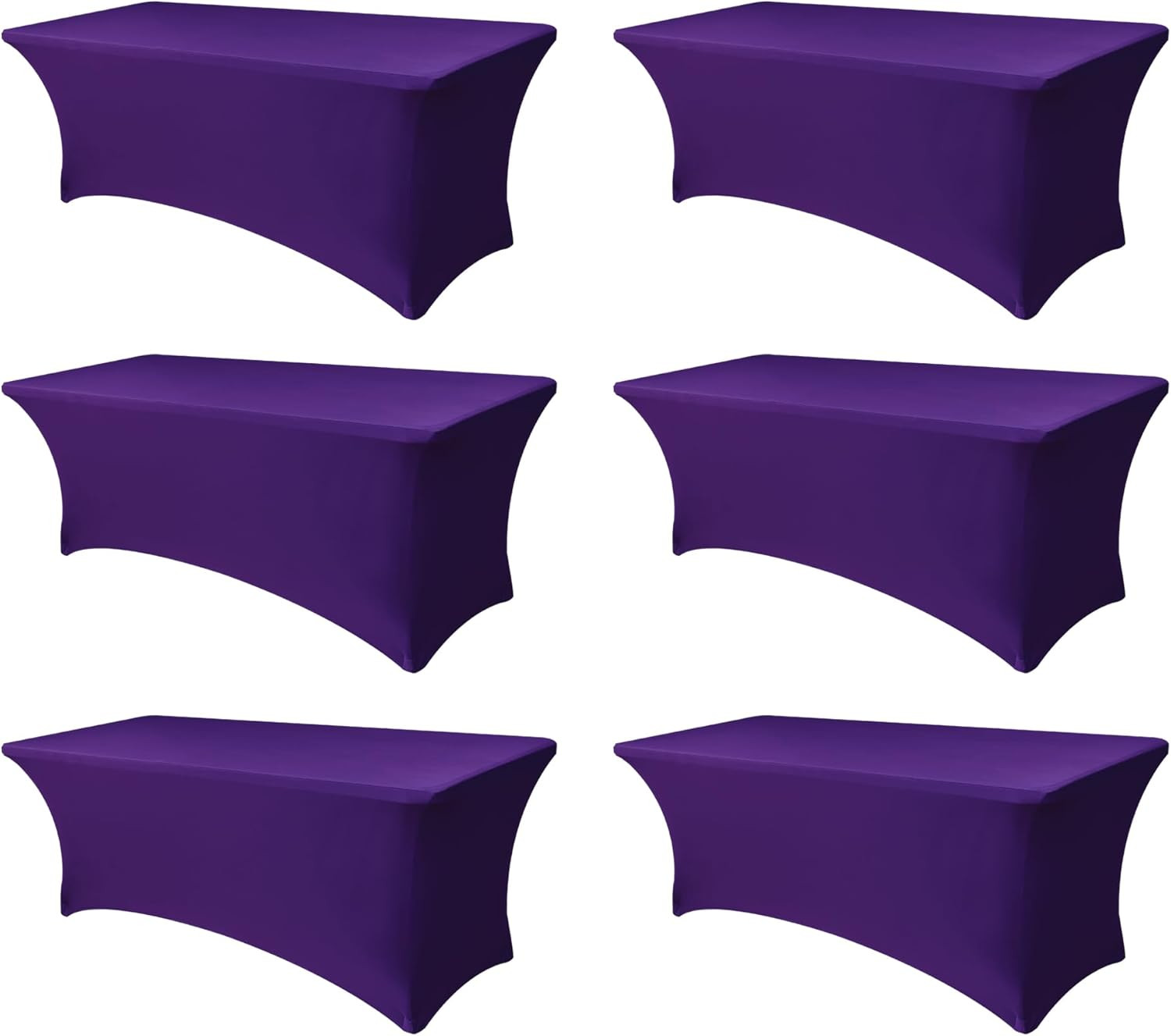 4Ft Table Cloth for Rectangle Table-8 Pack Dark Purple Spandex Table Covers-Fitt gallery