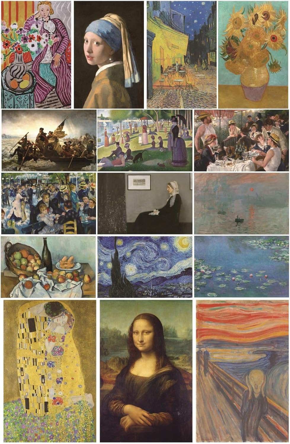 Famous Art Prints Set 16PCS Classical Impressionist Renaissance Wall Decor 11x17 gallery