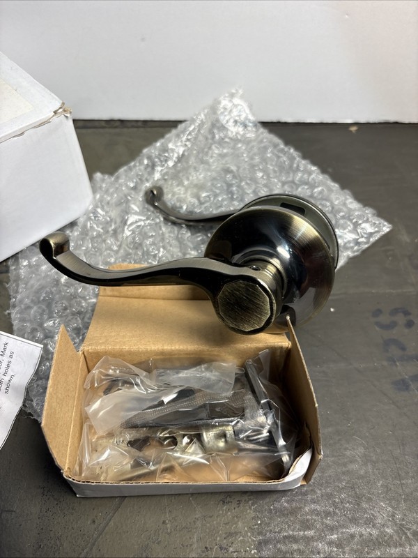 Door Hardware House Guard Hardware Passage Door Handle Antique Brass 835 AB-PS gallery