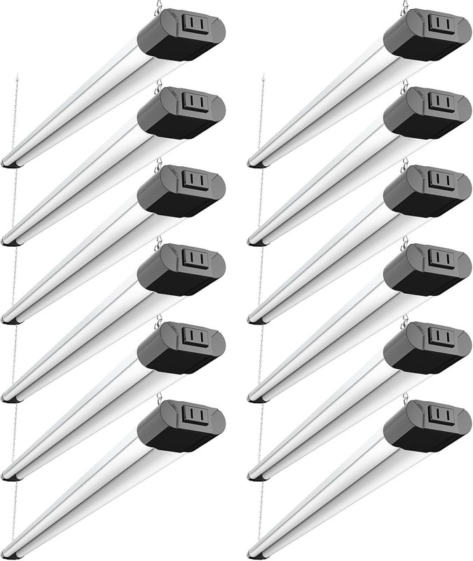 12 Pack Linkable LED Shop Light with Reflector, Super Bright 6500K Cool Dayli... gallery