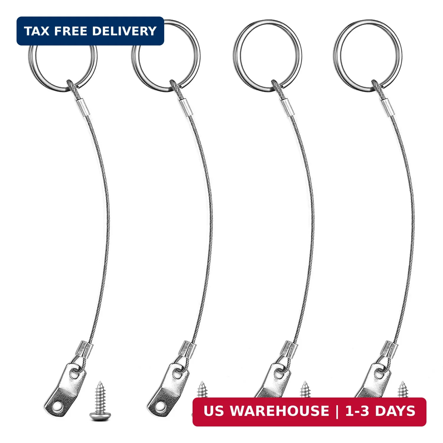 Quick Release Pin Lanyard 316 Stainless Steel Lanyard Cable Tether Boat Bimini T gallery