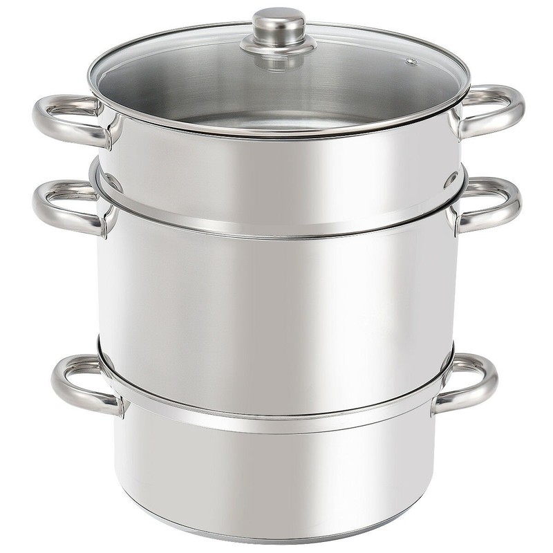 Costway 11-Quart Stainless Fruit Juicer Steamer Stove Top w/ Tempered Glass Lid gallery