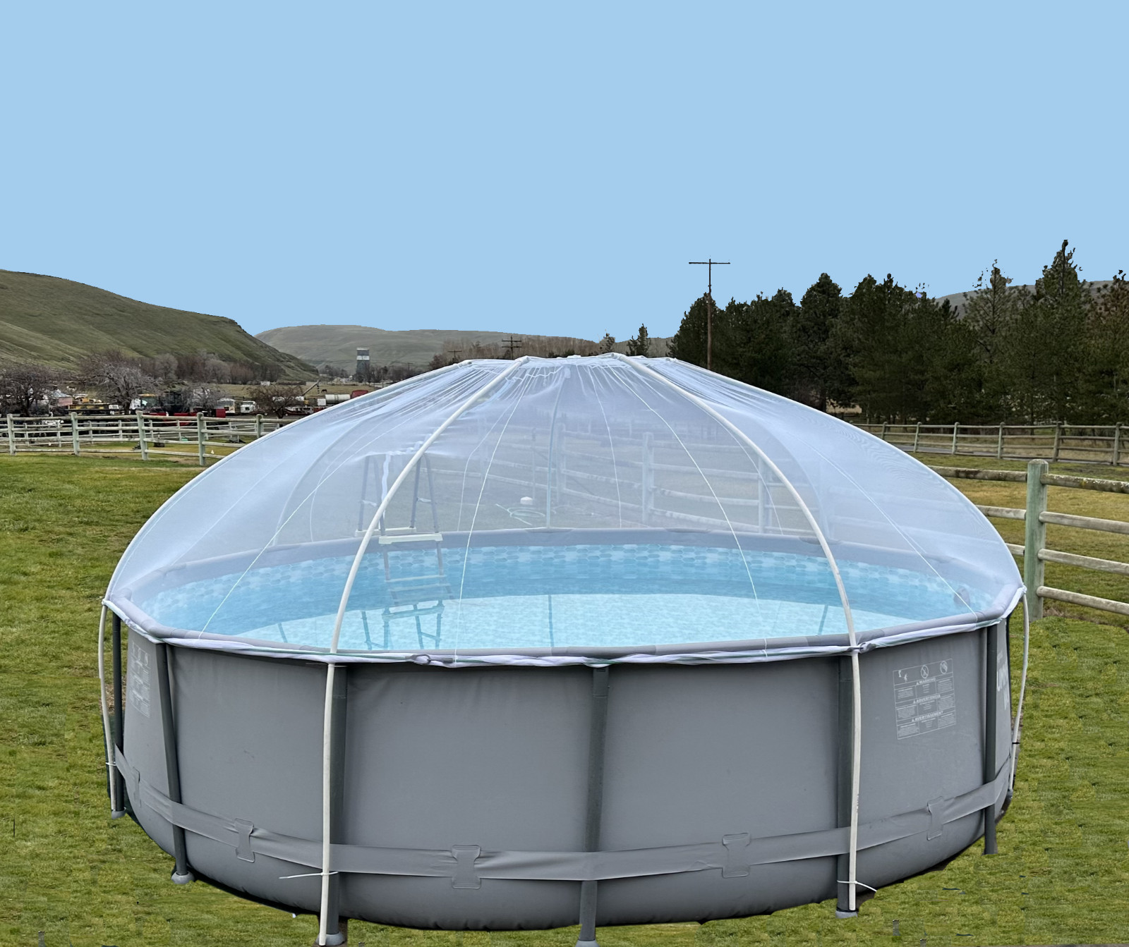 FLEXNET DOME Pool Net Covered Dome for 14’ to 15’ Diameter Above Ground Pools gallery