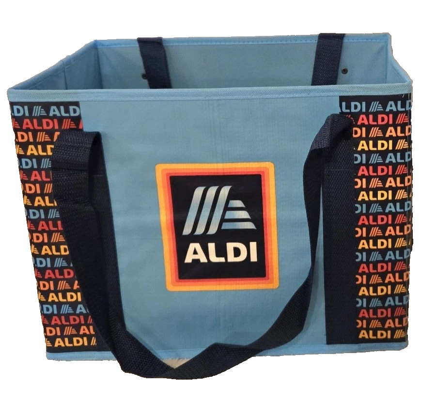 ALDI Shopping Box Bag Collapsible 14x10x11" Blue Navy 1PC gallery