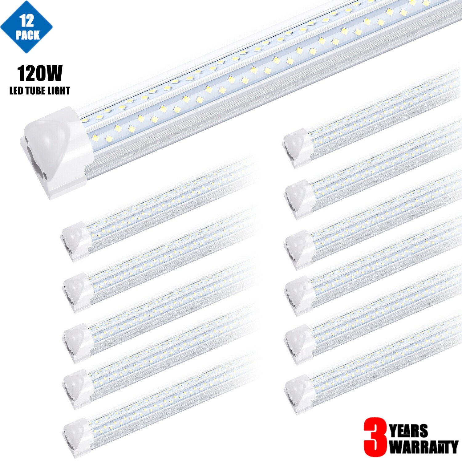 12Pack 8FT 120W LED Tube Light Fixture T8 LED Shop Light Warehouse Garage Light gallery