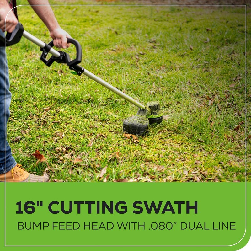 Greenworks 80V 16" String Trimmer and 500CFM Leaf Blower Combo with 2Ah Battery gallery