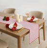 Reversible Hearts Table Runner - 14" x 72" - 100% Cotton, Red & Ivory gallery
