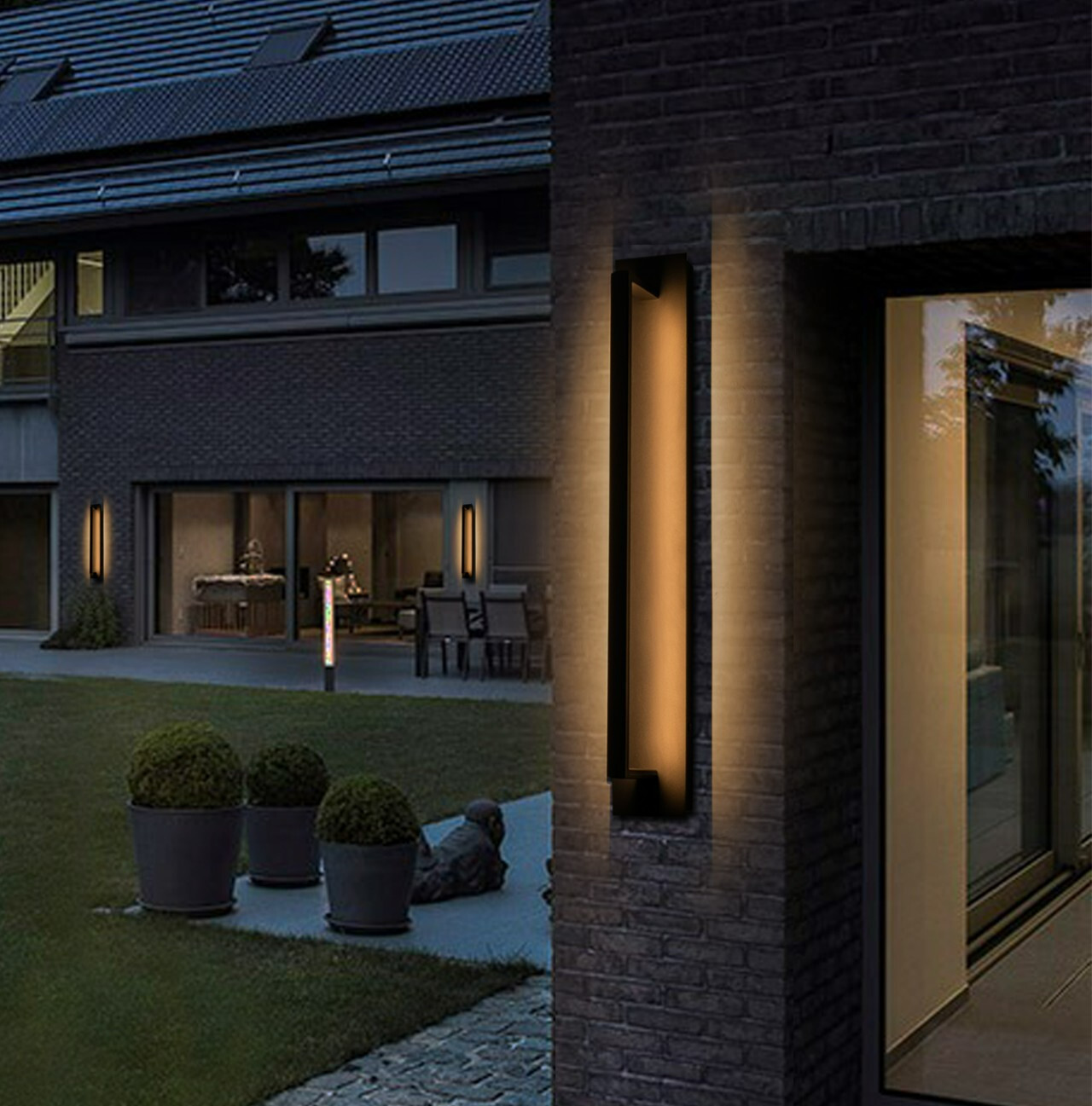 32'' Long LED Outdoor Wall Light,3000K Warmb Modern Outside Porch Light Metal gallery