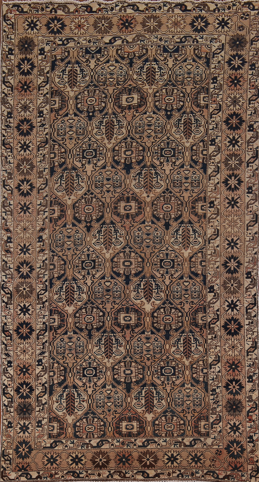 Vintage Muted Wool Bakhtiari Geometric Nomadic Hand-knotted Area Rug 5x10 Carpet gallery