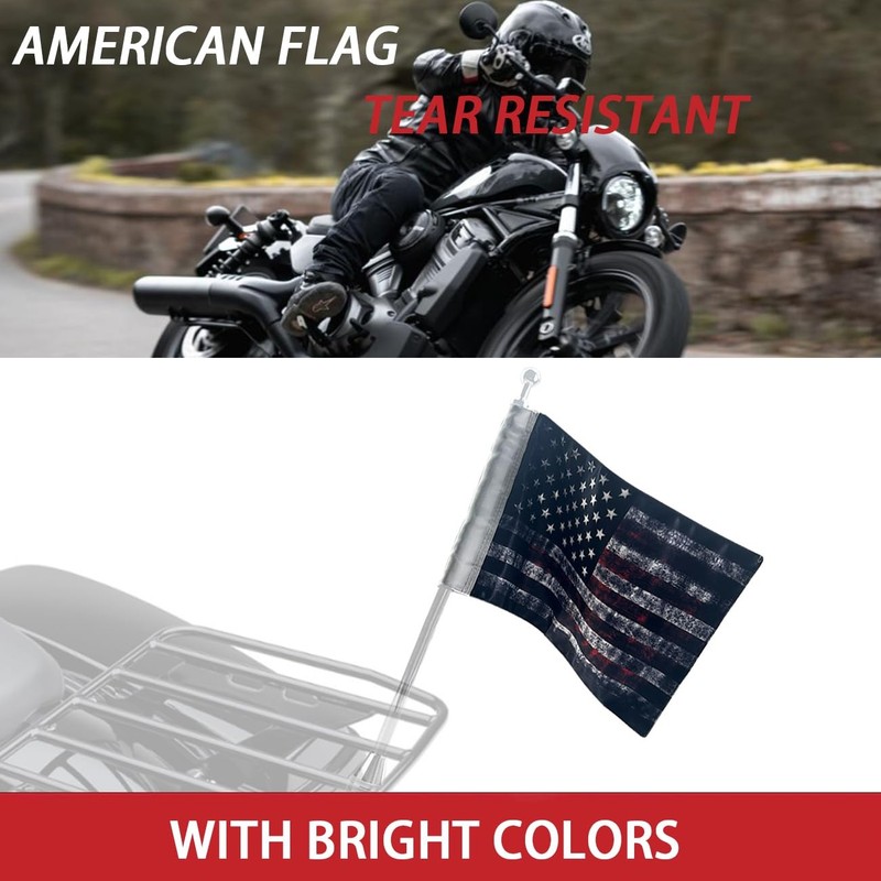 Motorcycle Flag 6x9,Antique American 6" x 9", usa flag black gallery