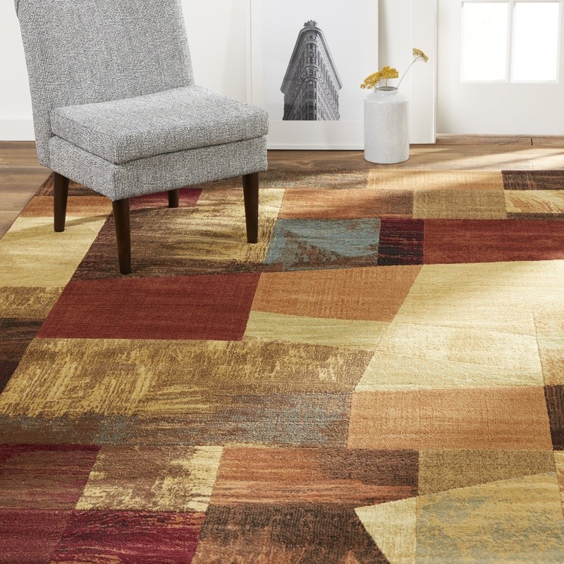 Geometric Area Rug 100% Olefin Stain Resistant Indoor Durable Jute Backing New gallery