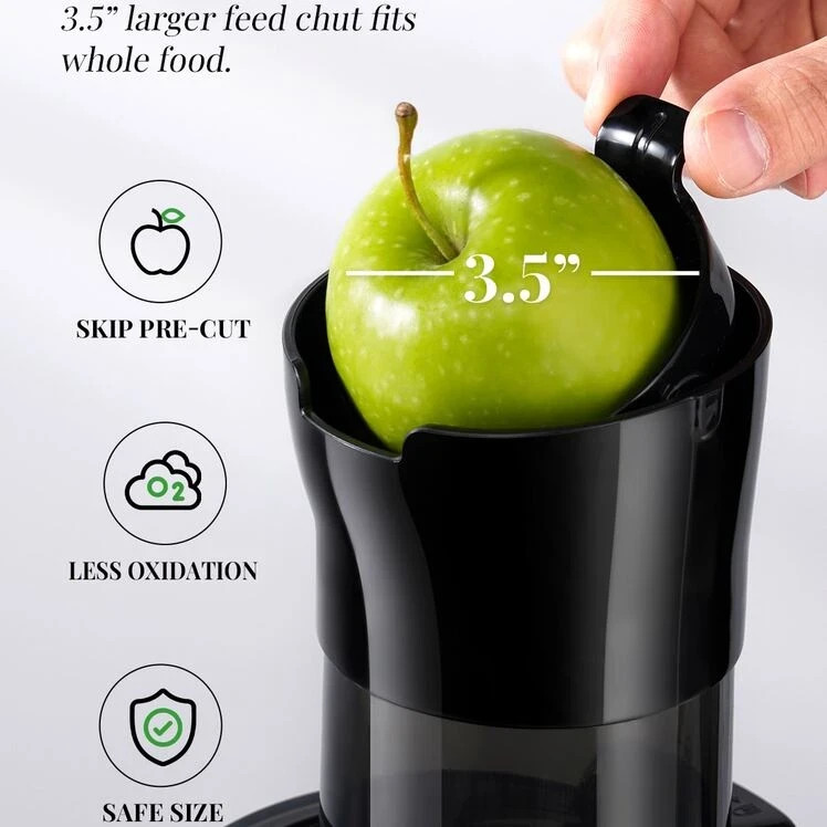 Cold Press Masticating Juicer Machine 3.5" Wide Chute Quiet Juicer Easy Clean gallery