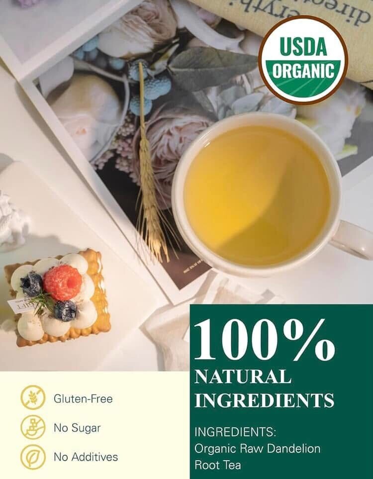 GLDNT Premium Organic Dandelion Root Tea Bags 100-Count Exp 1/1/27 New Sealed gallery