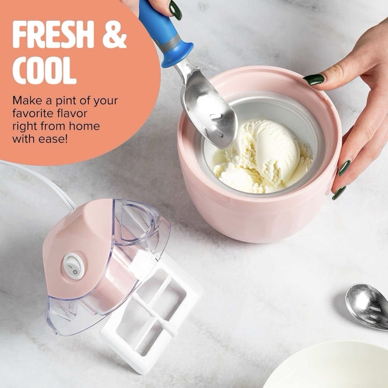 NEW TASTY 1 PINT PINK ICE CREAM, SOBERT & FROZEN YOGURT MAKER 5 LITERS gallery