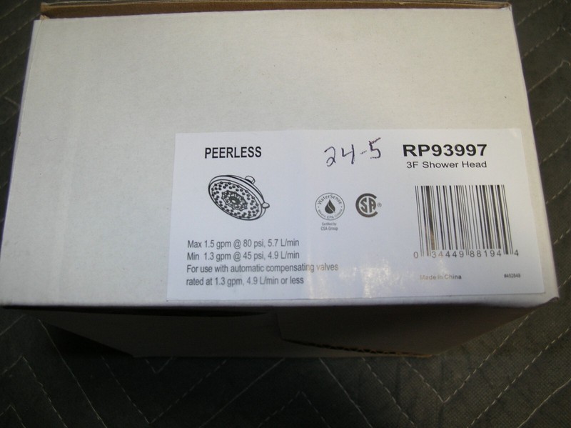 Peerless #RP93997 Apex Multi Function Shower Head 1.5 GPM @ 80 PSI/Chrome *NOS* gallery