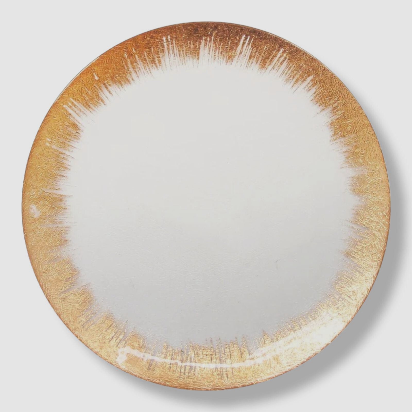 $40 Jay Import Co Orange American Atelier Selene Copper Glass Charger Plate 13In gallery