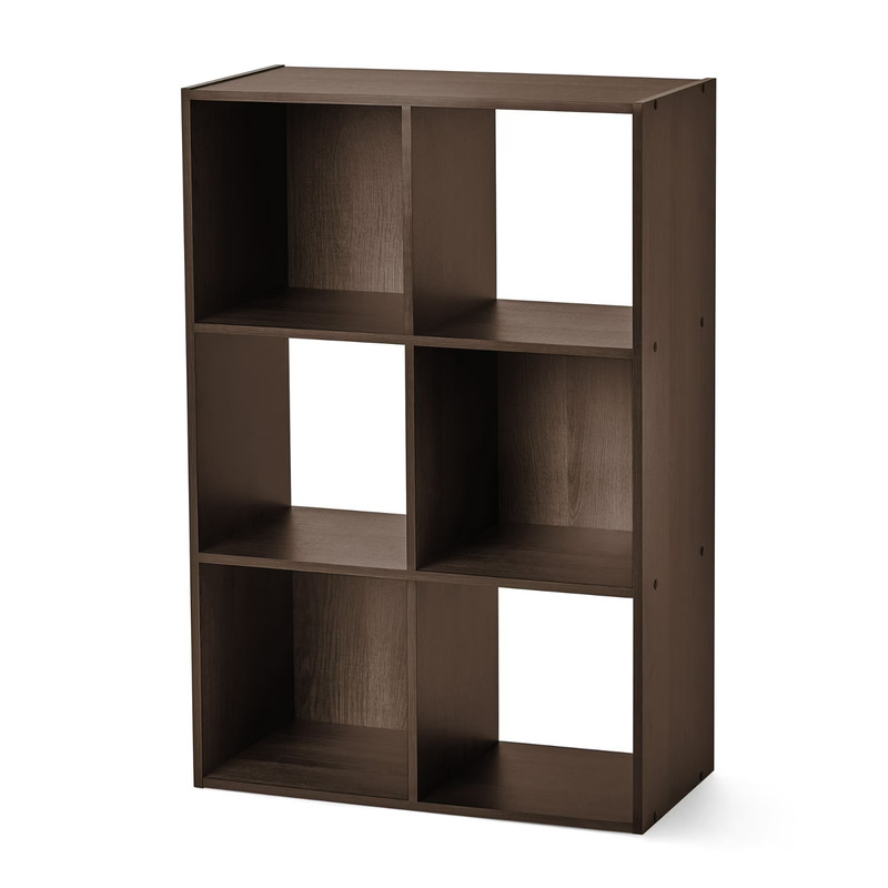 Mainstays 6 Cube Storage Organizer, Espresso, Shelving Unit gallery
