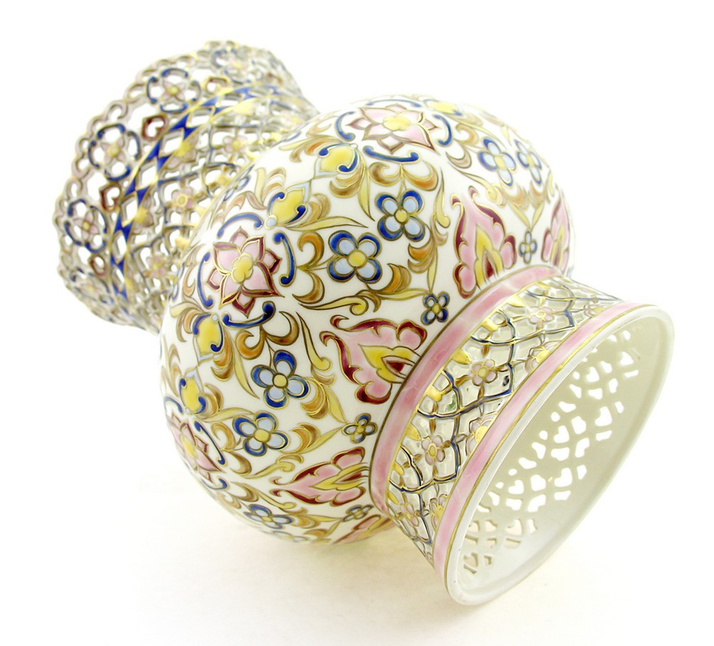 Zsolnay Natural Color Openwork Vase gallery