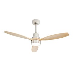 Sofucor 52 Inch Ceiling Fan with Lights Remote Control, Natural & Nickel Downrod