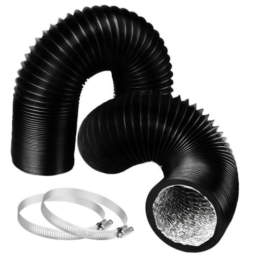 Dryer Vent Hose Flexible: 6 Inch 17FT Aluminum PVC Vent 6 in × 17 ft Black gallery