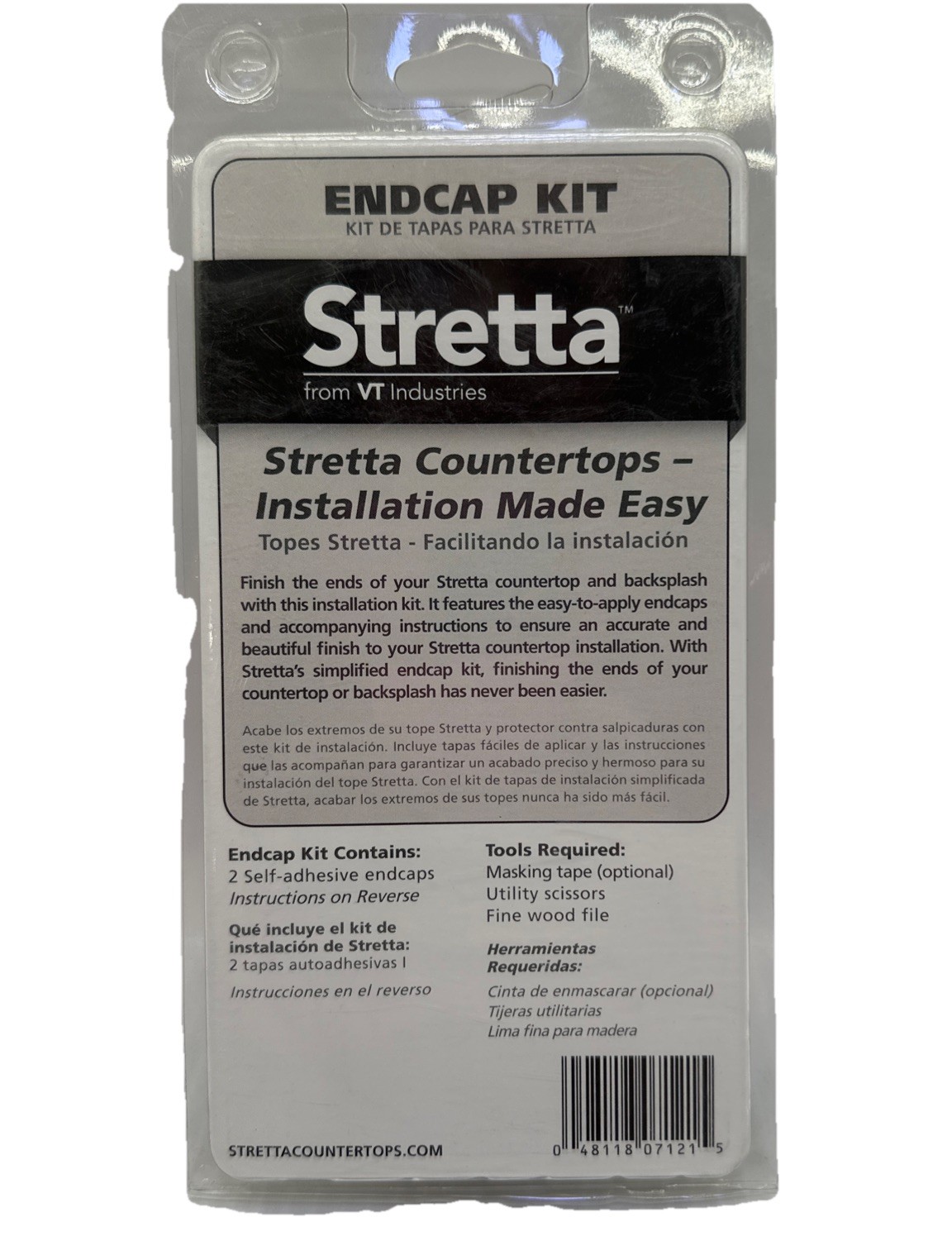 VT Industries Stretta Laminate Countertop White Marble Matte End Cap Kit {AA} gallery