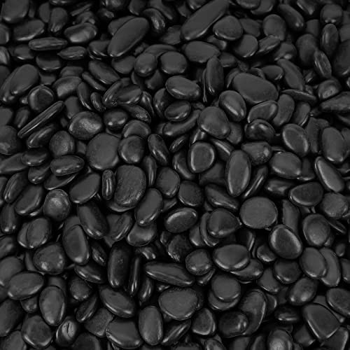 5 lbs Pebbles, 3/8" Natural Decorative Polished River Rocks 5 Pounds Black gallery