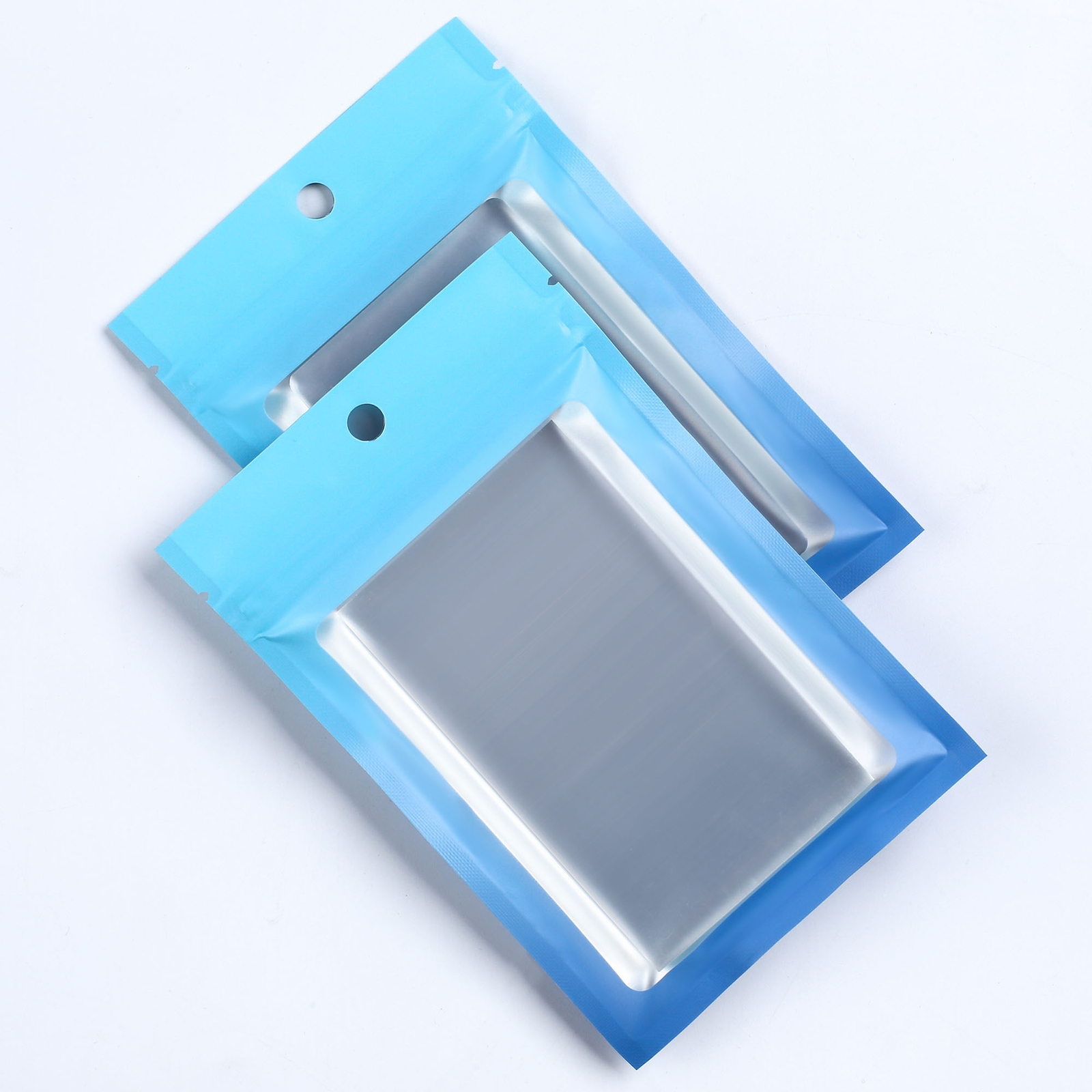 100/200/500 Gradient Blue Window Flat Resealable QuickQlick Bags with Hang Hole gallery
