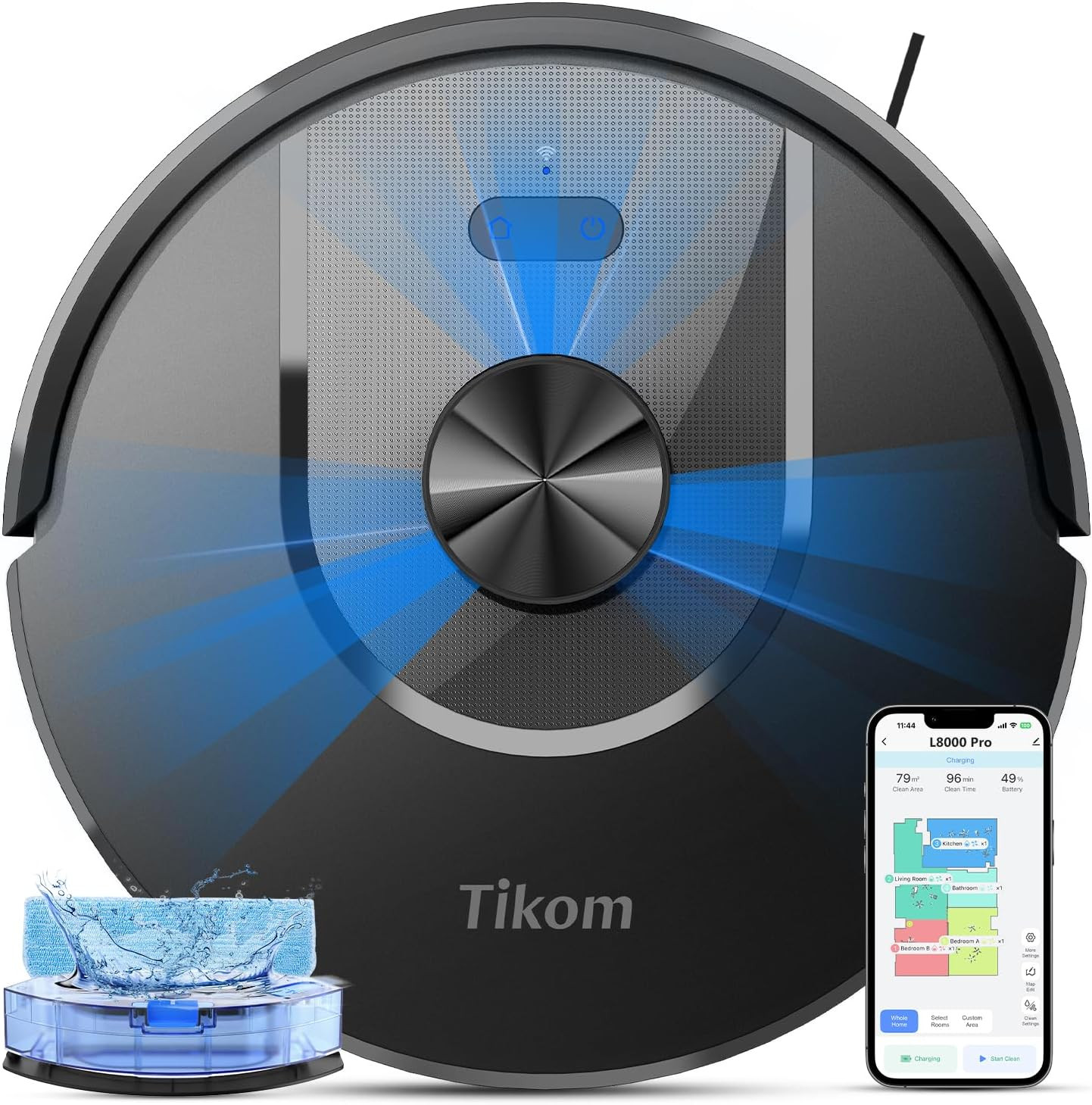 L8000 Pro Robot Vacuum & Mop Combo, 6000Pa, Smart Mapping, 150 Min Runtime gallery