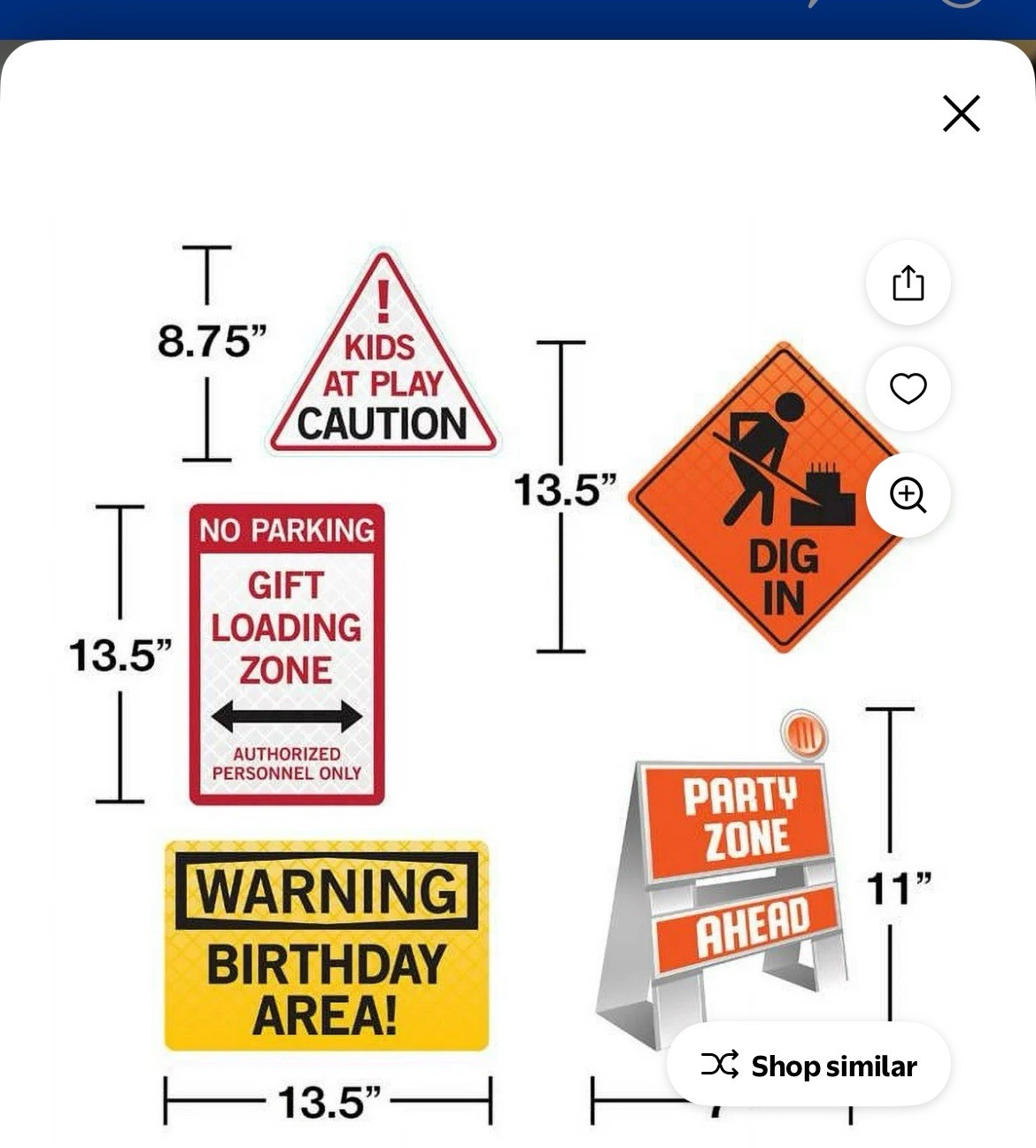 Big Dig Construction Tabletop Easel and Wall Sign Birthday Decor 5 Ct New gallery