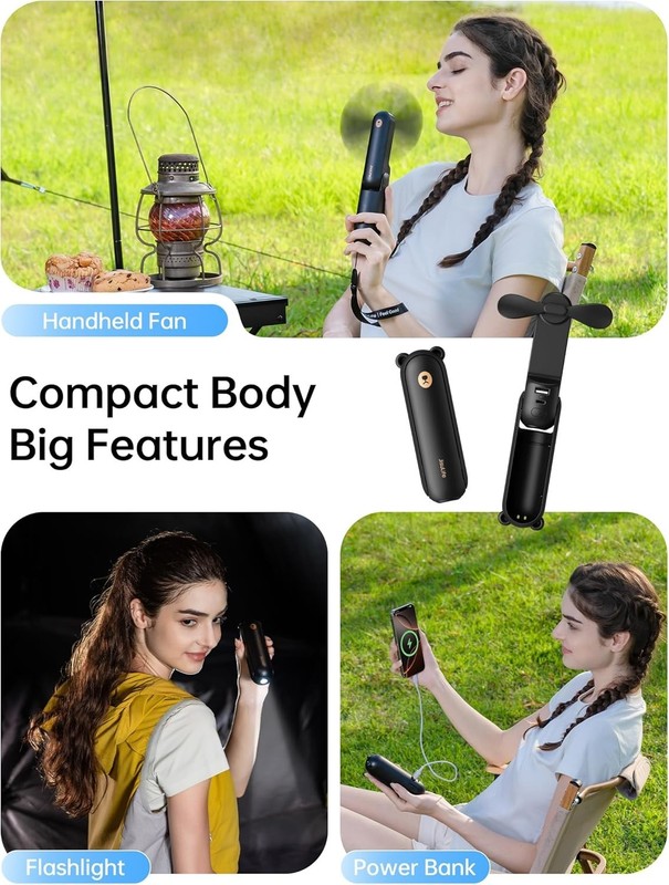 Handheld Fan 8 Plus: All-in-One Mini Fan with 37Hrs Cooling & 4500mAh PowerBa... gallery