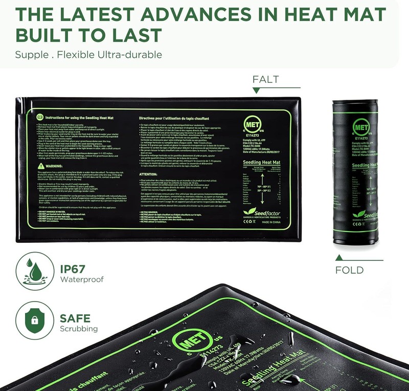 Seedfactor 7-Pack Seed Starter Tray w/ Heat Mat Seedling Plant Germination Trays gallery