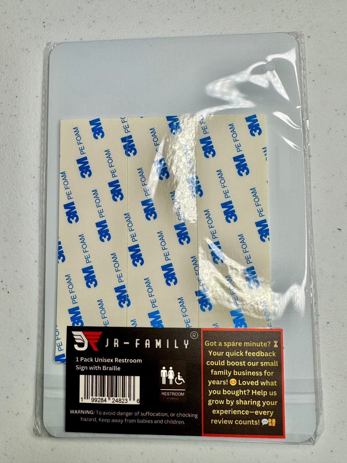 2 Pack - Restroom Sign, ADA Compliant with Braille (Acrylic) gallery
