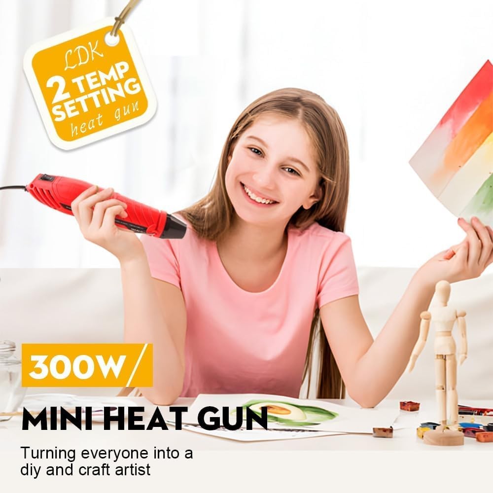 Heat Gun for Crafting, Mini Dual Temp Hot Air Gun Tool with Reflector Nozzle ... gallery
