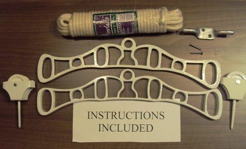 VICTORIAN STYLE CEILING HANGING CLOTHES DRYER CAST IRON PULLEY ROPE LAUNDRY MAID gallery