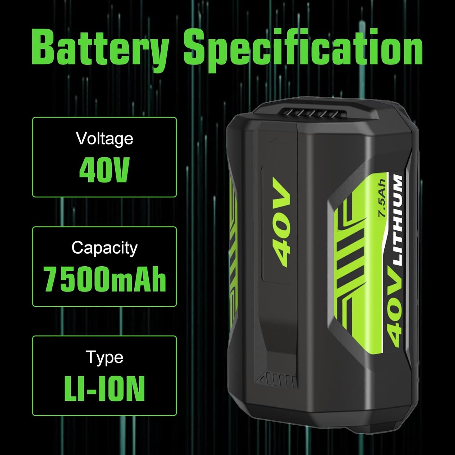 7500mAh Extend Capacity Replacement for Ryobi 40V Battery Compatible with Ryobi gallery