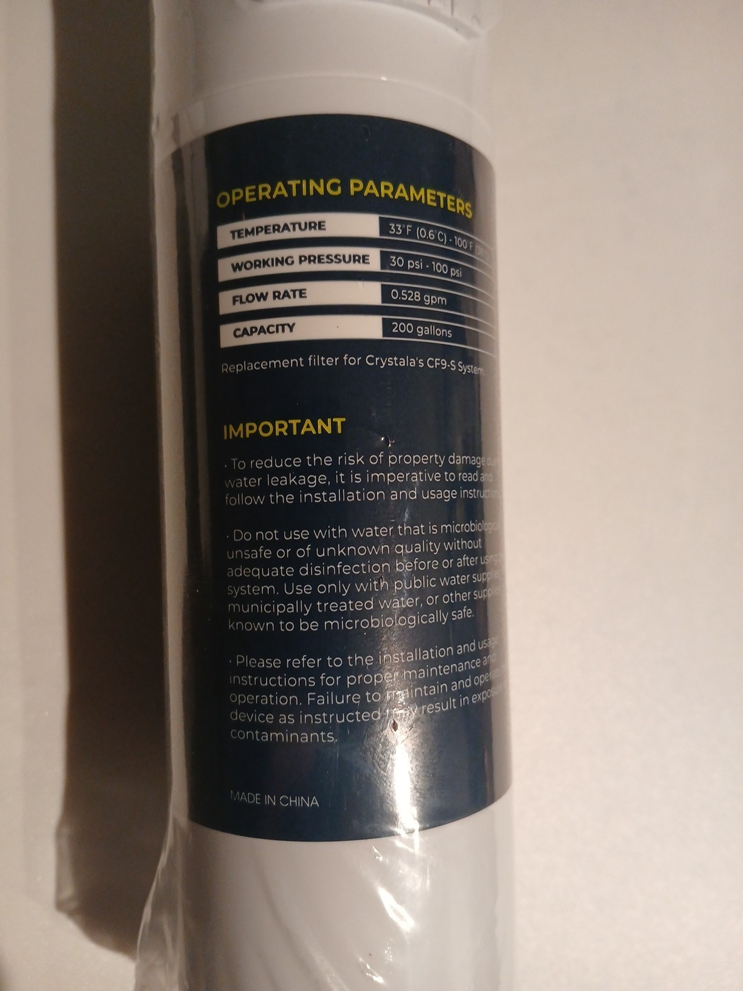 Crystal Filter Water Filter CF9 Replaces XWF Sealed New gallery