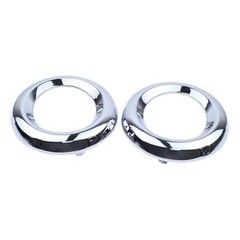 2Pcs Front Driver and Passenger Side Chrome Fog Lamp Bezel Trim Ring for