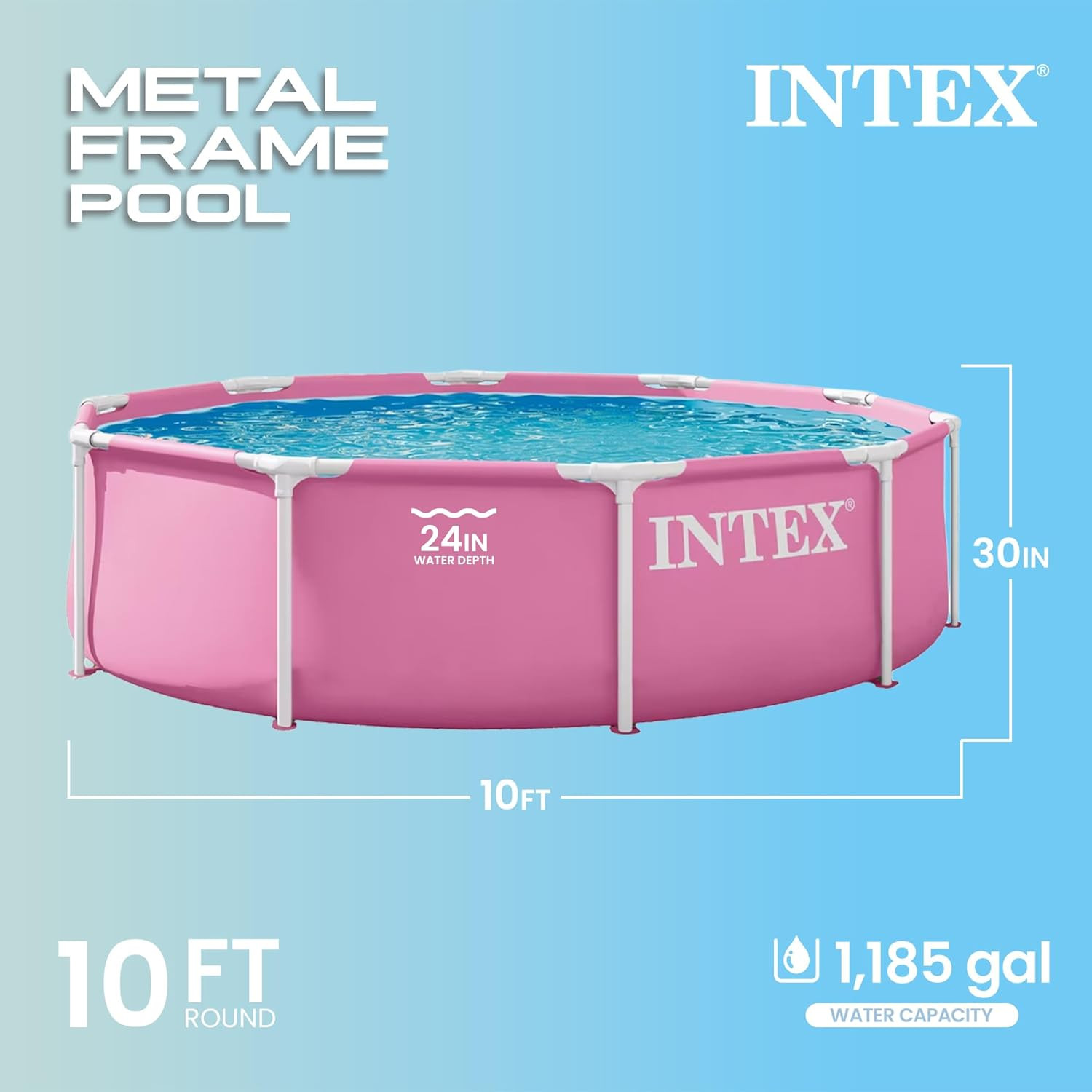 Above-Ground Swimming Pool, round Frame 10Ft X 30In Outdoor Backyard Pool - Quic gallery