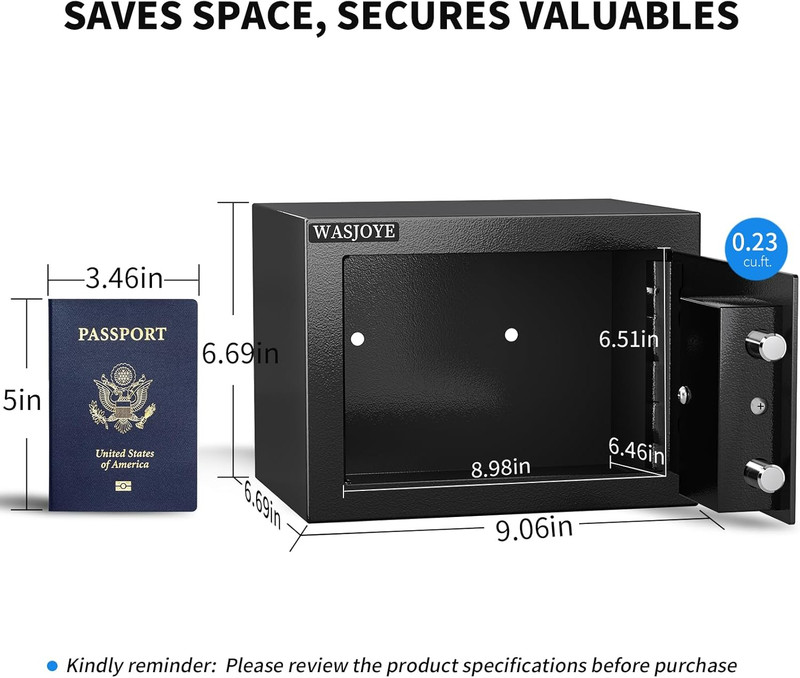 Home Small Safe Box - Key Lock Coffre Fort Steel High Security Safety Box, 0.23 gallery
