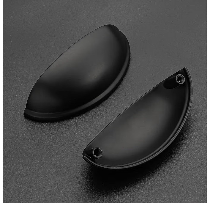 30 Pack Matte Black Cup Pulls 3 Inch Drawer Handles Kitchen Cabinet Hardware gallery