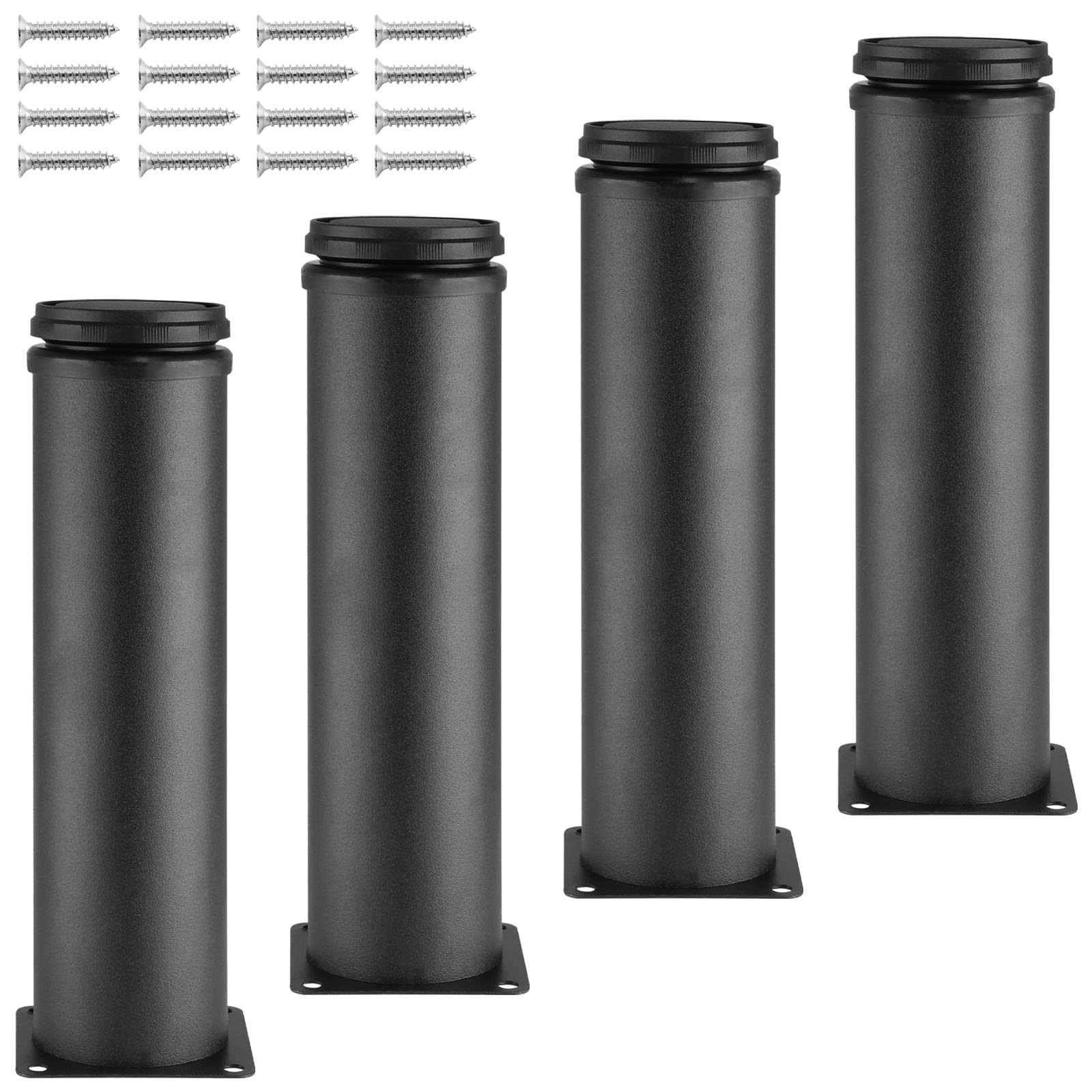 Seimneire 4pcs 8 Inch / 200mm Adjustable Furniture Legs, 8" / 200mm, Black gallery